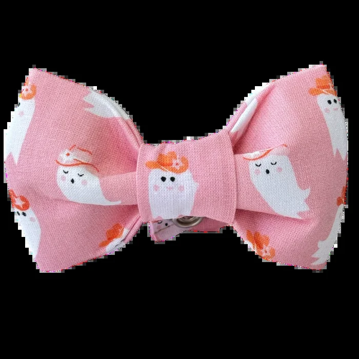 Pink Cowgirl Ghosts Dog Bow Tie – 1072