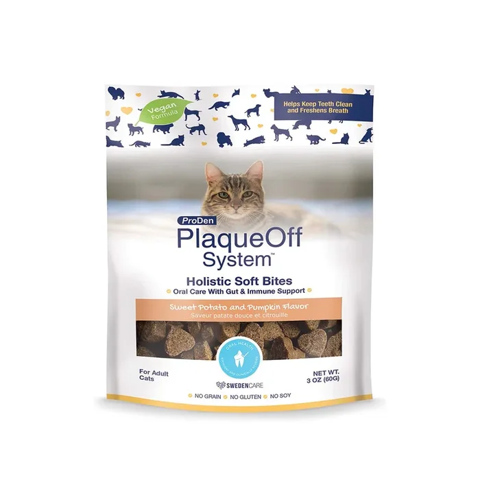 PlaqueOff System Sweet Potato & Pumpkin Flavor Cat Dental Treats 3oz