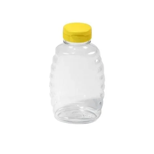 Plastic Skep-style Jar Honey Bottle with Lid – 16 ounce – 12 pack