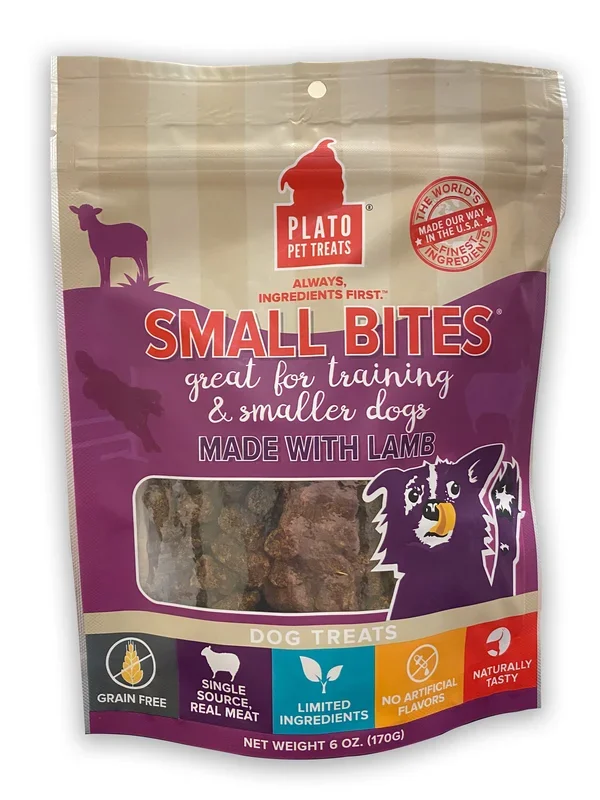 Plato’s Small Bites Meaty Morsel Dog Treats, Lamb