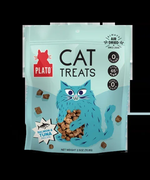 Plato Air-Dried Tuna & Salmon, Cat Treat, 2.5-oz Bag