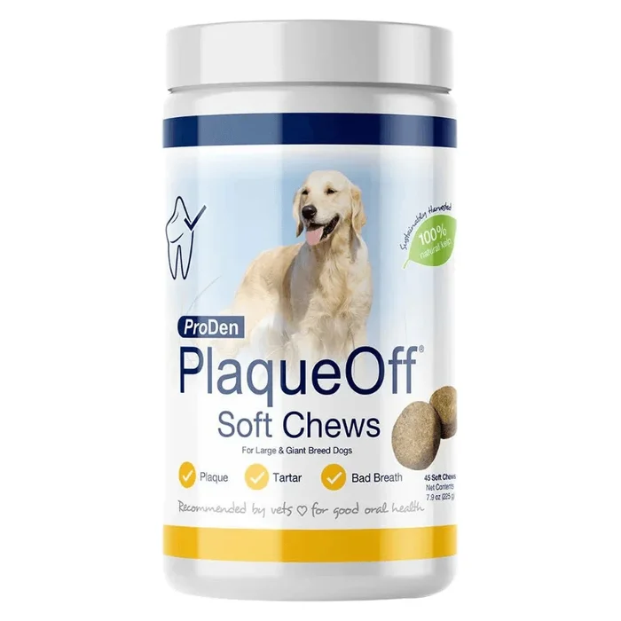 *(Please Use By 2026-01-31)* Dog Dental Care – PlaqueOff Soft Chews For Large & Giant Breed Dogs – 45 ct