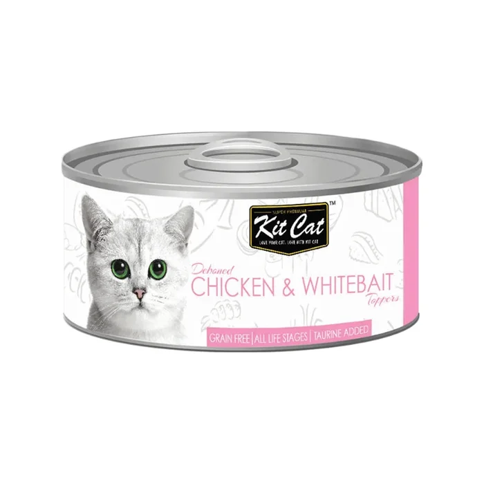 *(Please Use By 2026-03-28)* Canned Cat Food Topper – Deboned Chicken & Whitebait – 80 g
