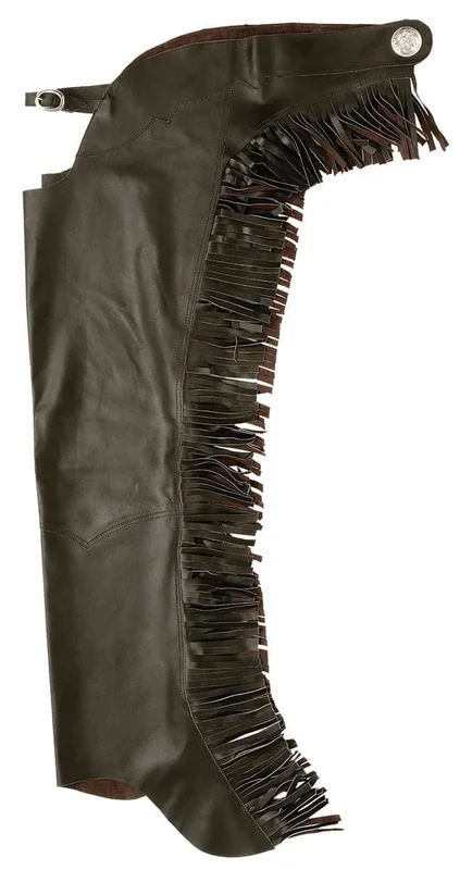 Polainas de cuero liso con flecos