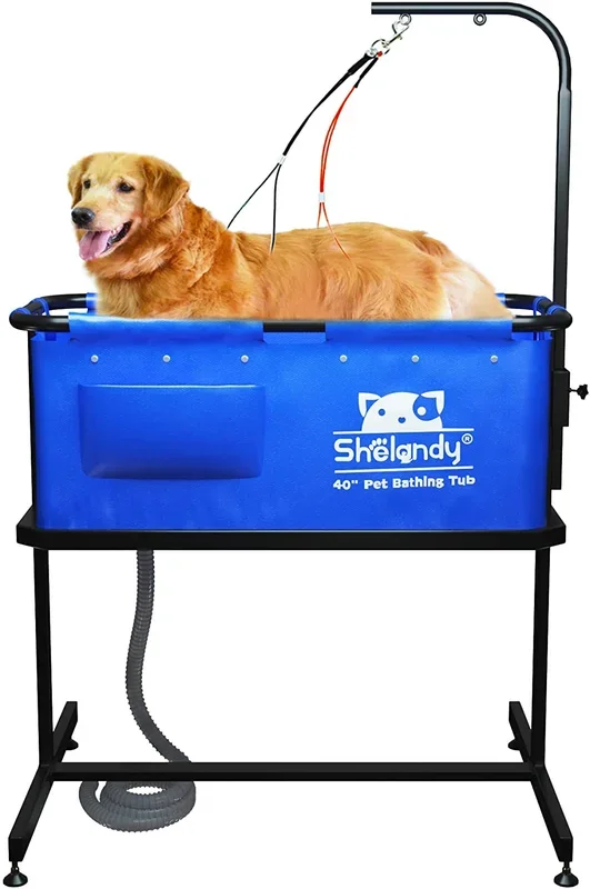 Portable 40″ Pet Bathtub | Dog Cat Grooming Bathing and Shower
