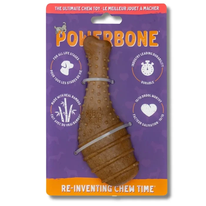 Powerbone Chicken Thigh Dog Chew Toy for Power Chewers, 6″