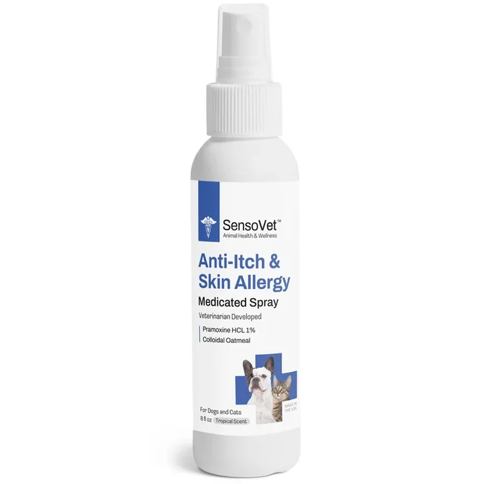 Pramoxine Anti Itch & Skin Allergy Relief Spray for Dogs & Cats – 8oz