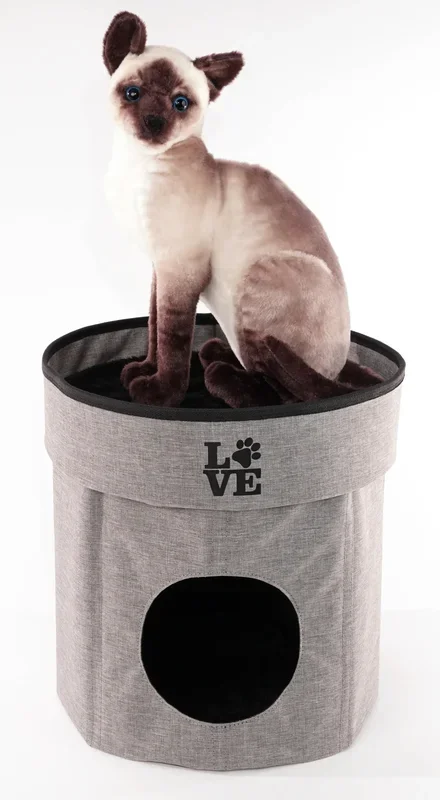 Precious Tails – Cat Cave Home Base 2-Tier Circular Collapsible