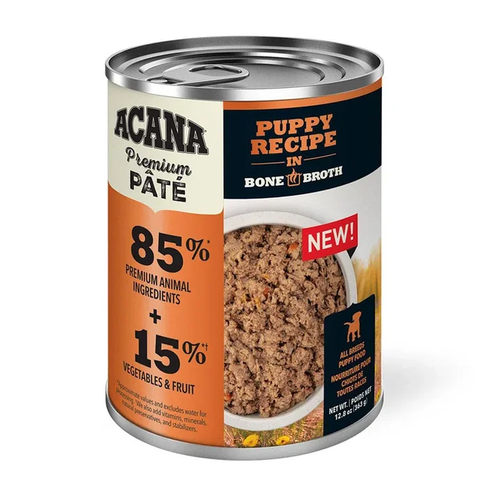 Premium Pate Puppy Recipe in Bone Broth Canned Food for Dogs 12.8oz