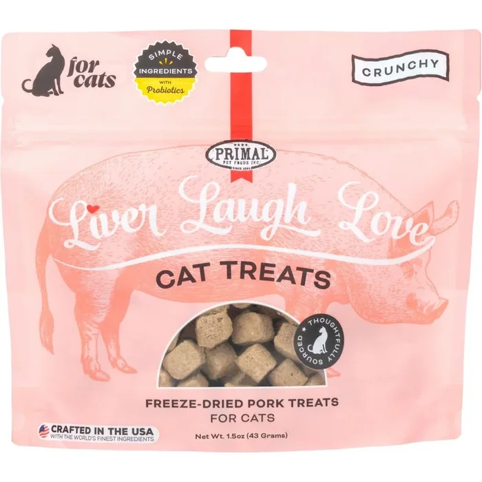 Primal – Cat Treats Liver Laugh Love Pork 1.5 oz