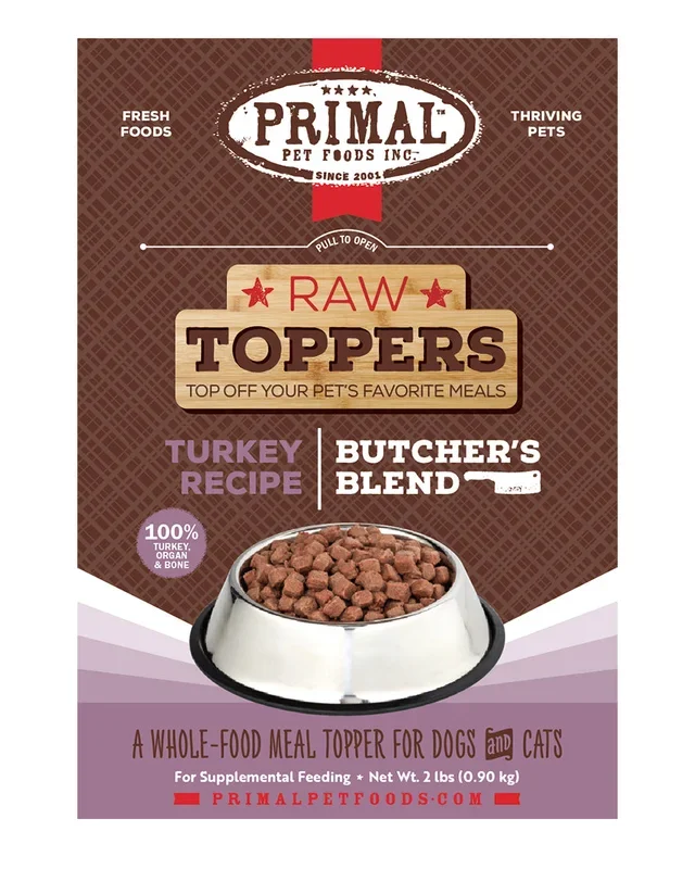 Primal Butcher’s Blend Turkey Dog & Cat Food Topper 2lb