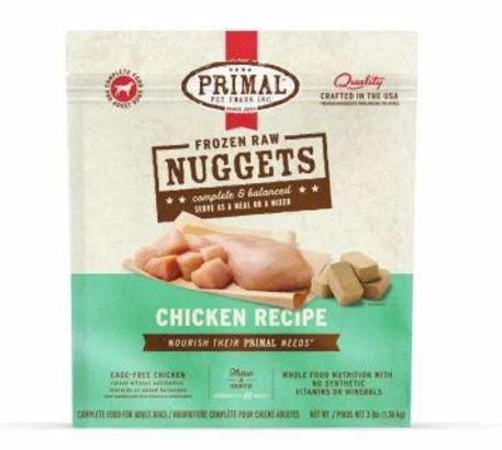 Primal Dog Raw Frozen Nuggets Chicken 1oz, 3lb