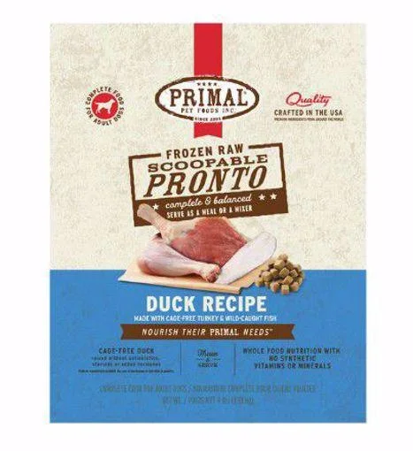 Primal Dog Raw Frozen Pronto Duck With Turkey & Fish 4lb