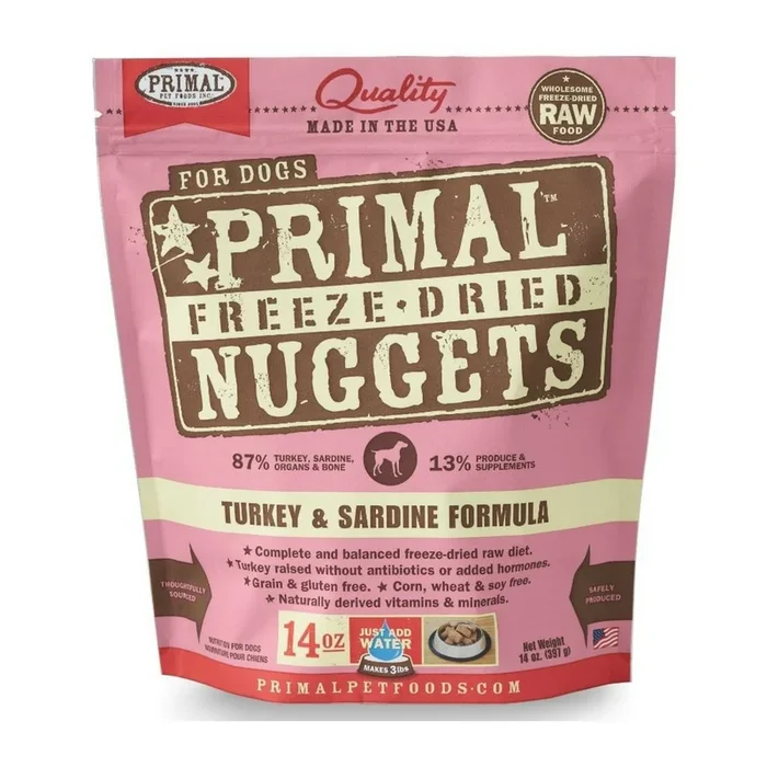 Primal Freeze Dried Nuggets Grain Free Turkey & Sardine Formula Dog Food