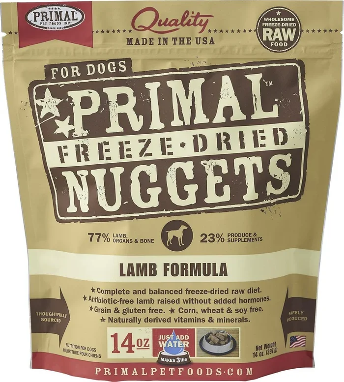 Primal Lamb Formula Grain-Free Freeze-Dried Raw Nuggets Dog Food
