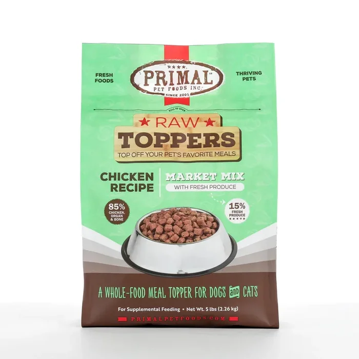 Primal Market Mix Raw Toppers, Chicken, 5-lb Bag