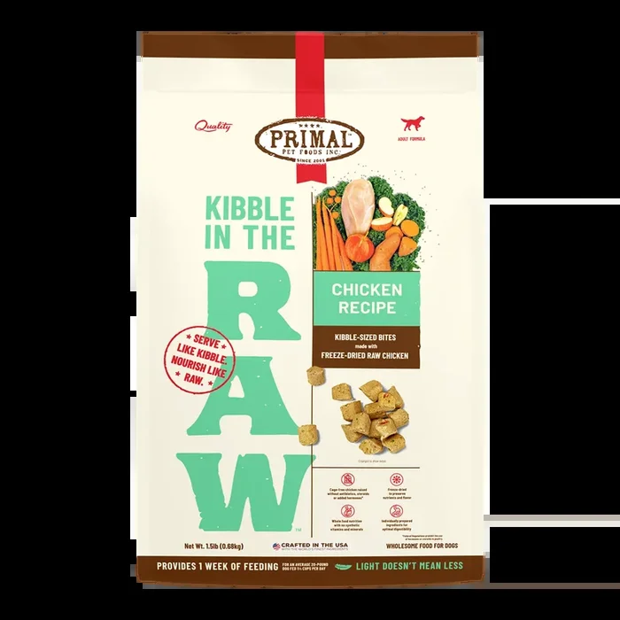 Primal Pet Foods Kibble in the Raw Chicken Recipe for Dogs
