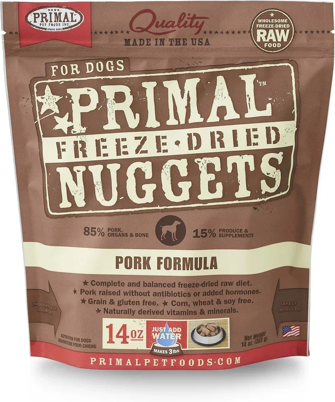 Primal Pork Formula Grain-Free Freeze-Dried Raw Nuggets Dog Food