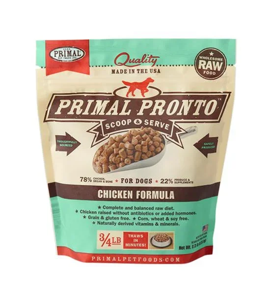 Primal Pronto Chicken Formula Grain-Free Frozen Raw Dog Food