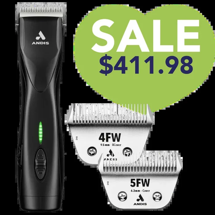 Pulse ZR II Black Clipper with 4FW and 5FW Blades by Andis