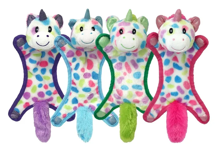 Puppy Ball Head Unicorn Crinkle Dog Toy, 10″, Assorted