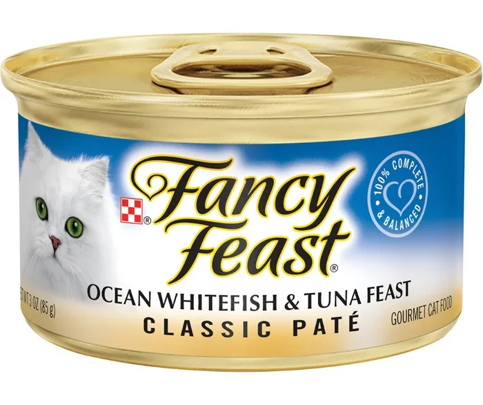 Purina Fancy Feast – All Breeds, Adult Cat Classic Paté Ocean Whitefish & Tuna Recipe Canned Cat Food