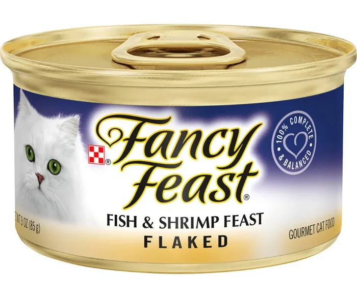 Purina Fancy Feast – All Breeds, Adult Cat Flaked Fish & Shrimp Recipe Canned Cat Food