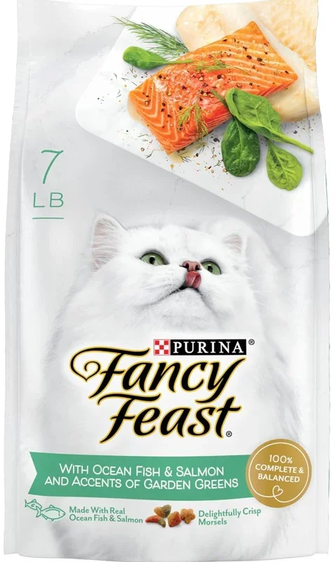 Purina Fancy Feast Dry Cat Food with Ocean Fish and Salmon – 7 lb. Bag