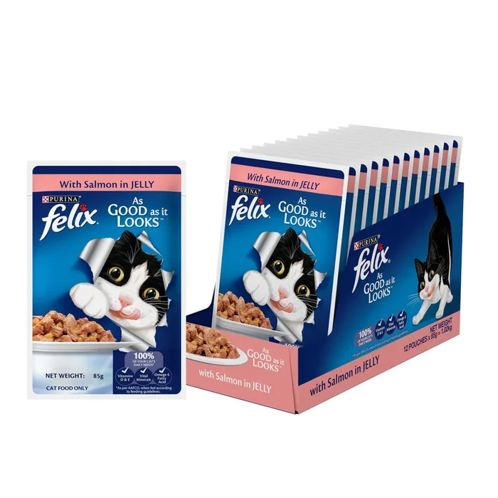 Purina Felix Salmon with Jelly Adult Complete and Balanced Cat Wet Food