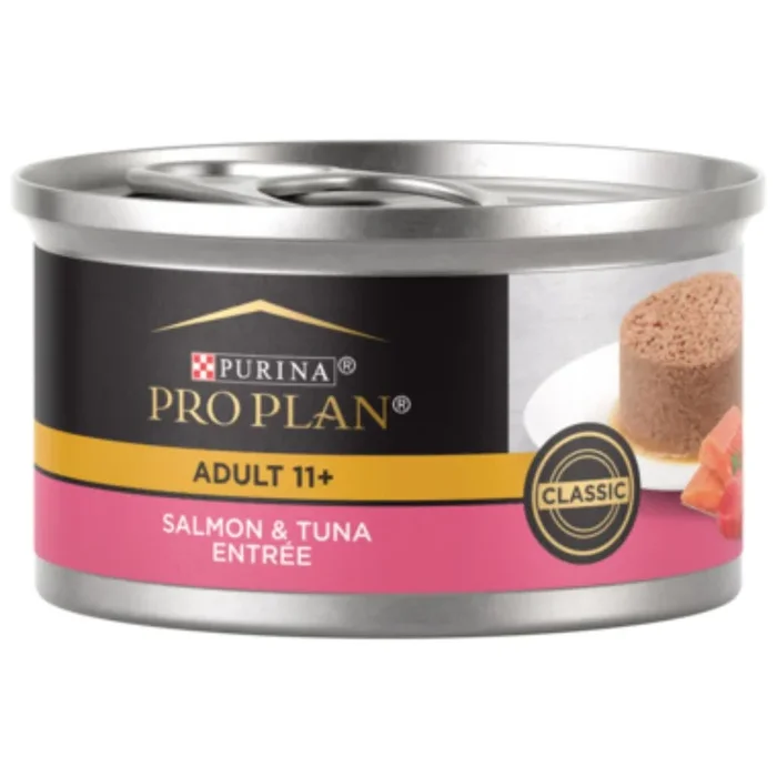 Purina Pro Plan – All Breeds, Senior Cat 11+ Years Old Salmon & Tuna Entrée Classic Canned Cat Food