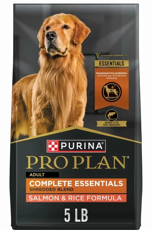 Purina Pro Plan Adult Shredded Blend Salmon & Rice Formula Dry Dog Food, 5-lb bag