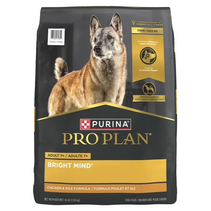 Purina Pro Plan Bright Mind Adult 7plus Chicken and Rice Formula Dry Dog Food