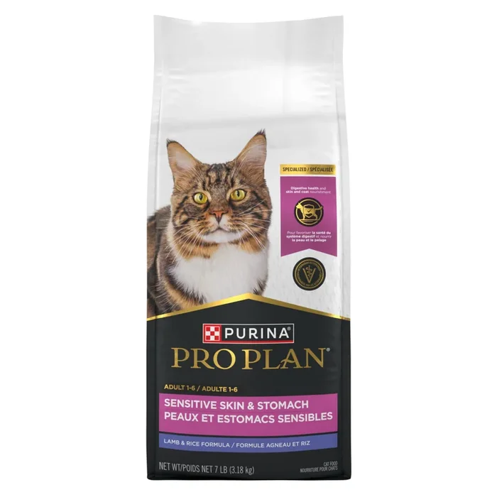 Purina Pro Plan Focus Adult Sensitive Skin and Stomach Lamb and Rice Formula Dry Cat Food