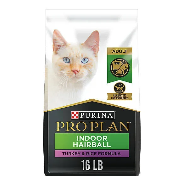 Purina Pro Plan Focus Indoor Adult Dry Cat Food – With Vitamins, High Fiber, Turkey & Rice 16 lbs