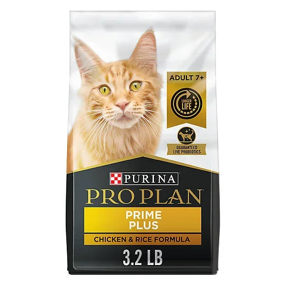 Purina Pro Plan Prime Plus Senior Dry Cat Food – Antioxidants, High-Protein, Chicken & Rice