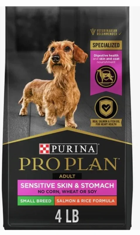 Purina Pro Plan Small Breed Adult Sensitive Skin & Stomach Formula Dry Dog Food, 4-lb bag