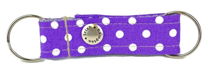 Purple/White Polka Dot Snappy Keychain – 507