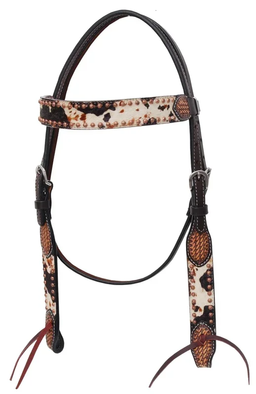 Rafter T Peppered Hide Browband Headstall