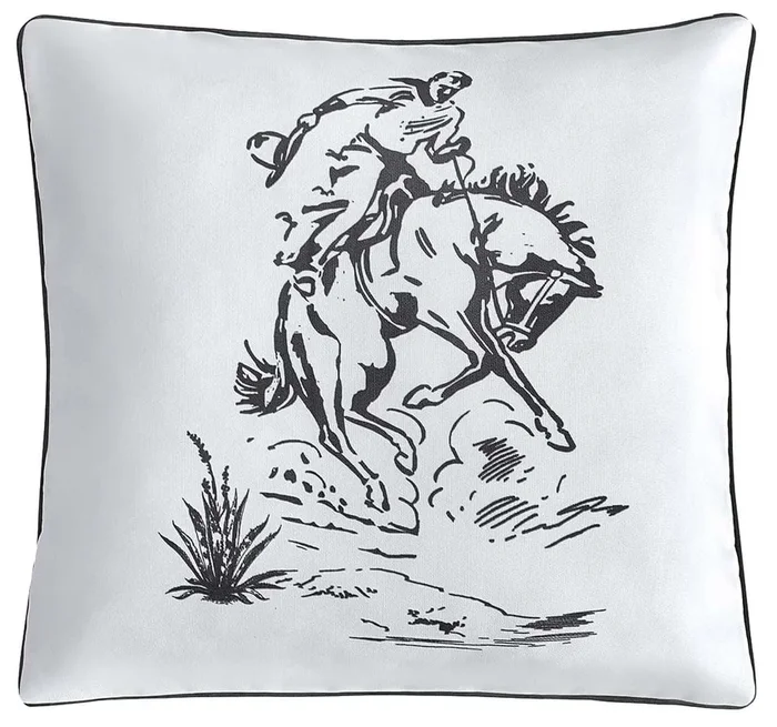 Ranch Life Indoor/Outdoor Pillow, Bronc Rider
