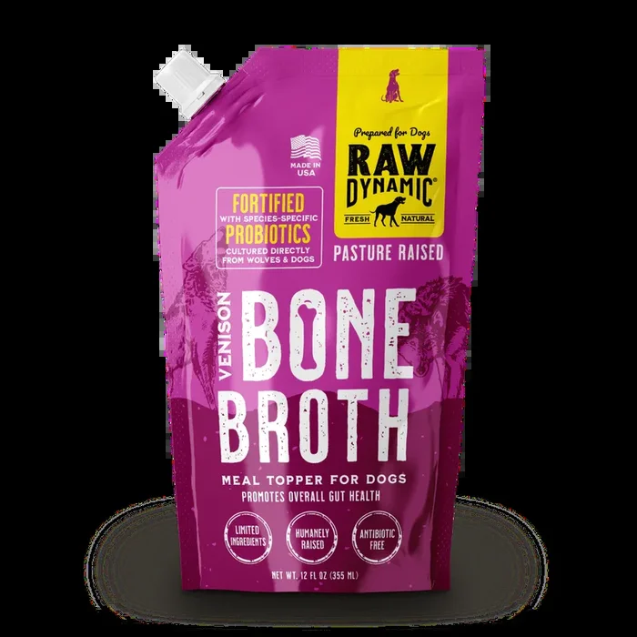 Raw Dynamic Pasture Raised Venison Bone Broth for Dogs