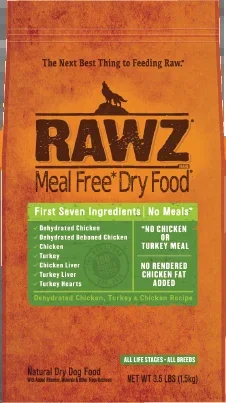 Rawz Dehydrated Chicken, Turkey & Chicken Recipe Meal Free Dry Dog Food