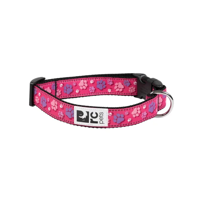 RC PETS Dog Clip Collar, Fresh Tracks Pink, M, 1″/ 15″ – 25″