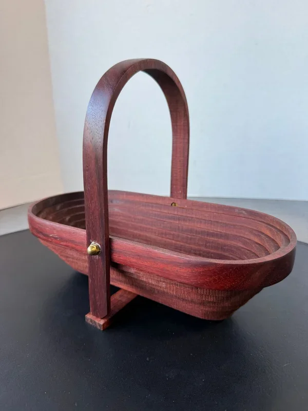 Red Deep Spring Wooden Collapsible Basket