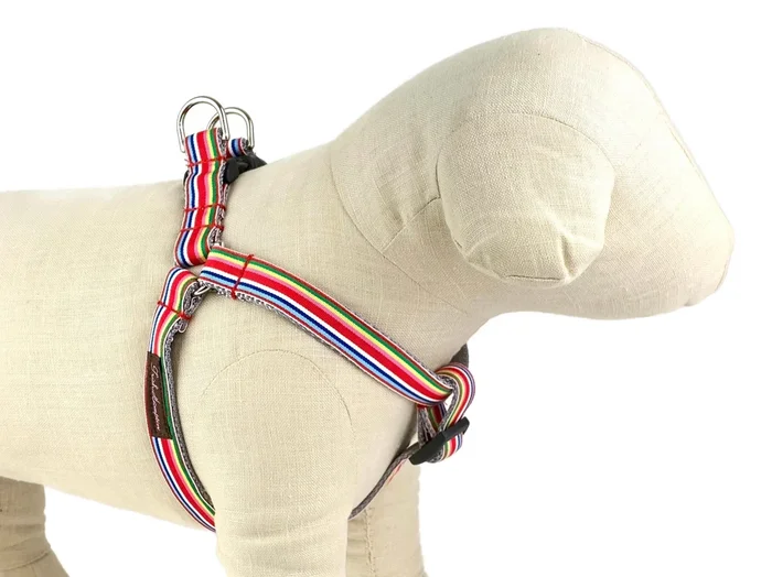 Red Multi Stripe Dog Harness – 768