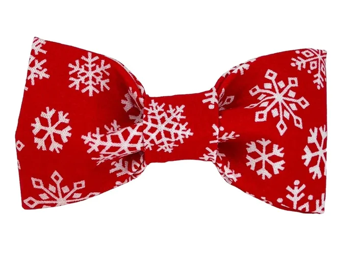 Red Snowflake Dog Bow Tie – 1015