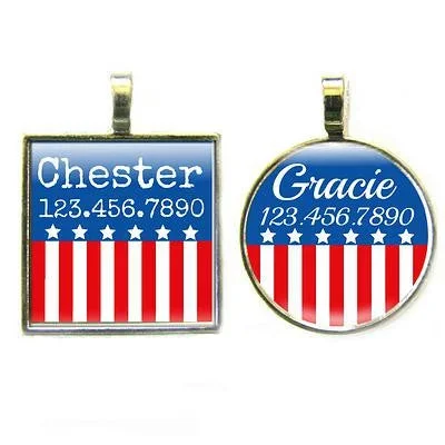 Red, White, and Blue Dog License Tag