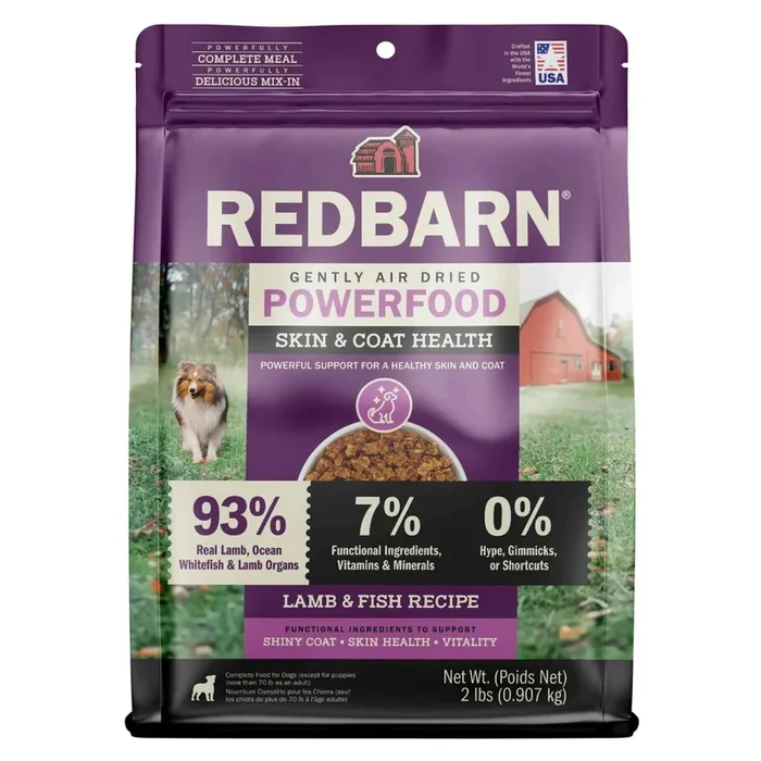 Redbarn Air Dried Skin & Coat Health Lamb & Fish Recipe Recipe Dog Food, 2-lb Bag