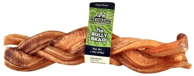 Redbarn Braided Beef Bully Sticks, All-Natural Long Lasting Dog Chews