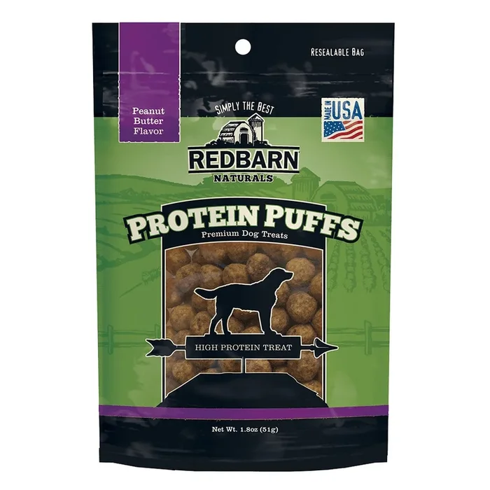 Redbarn Protein Puffs Peanut Butter Flavor Dog Treats 1.8oz