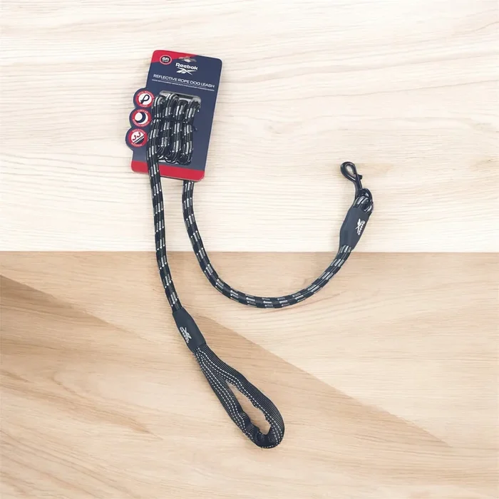 reebok 6 feet reflective rope leash balck/ gray